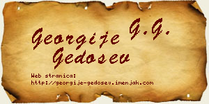 Georgije Gedošev vizit kartica
